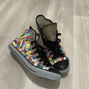 Colorful Button High-Top Sneakers